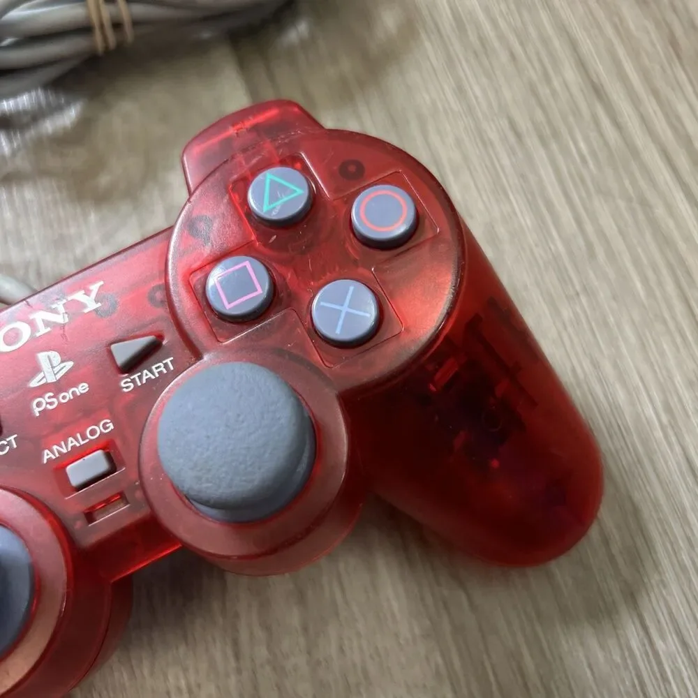 Sony PlayStation One PSOne PS1 Analog Controller DualShock Red SCPH-110 Tested